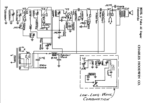 6 Tube AC Super; Hoodwin Co., Chas. - (ID = 347700) Radio