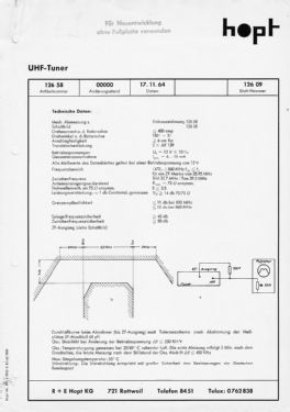 UHF Tuner 126 58; Hopt, Karl, GmbH KHS (ID = 3025265) Adapter