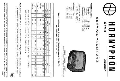 Souverän W773U; Horny Hornyphon; (ID = 944702) Radio