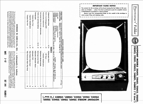 21S401 CH= U line; Hotpoint Inc.; (ID = 1754255) Television