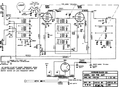 650 PreAmp; Howard Radio Company (ID = 448405) RF-Ampl.