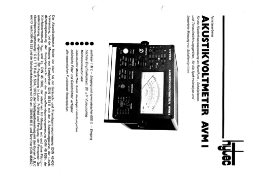 Akustikvoltmeter AVM1; Hytec; Ettlingen (ID = 2429182) Equipment