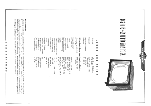 921 S-Automatik; Imperial Rundfunk (ID = 1699773) Television