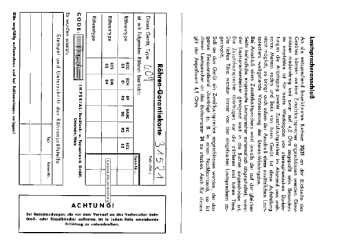 Lido Ch= J609 TV-Ch= 1223; Imperial Rundfunk (ID = 1914515) TV Radio