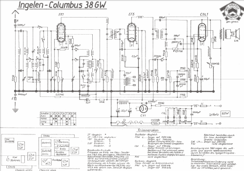 Columbus 38GW; Ingelen, (ID = 991701) Radio