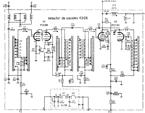 VHF Selector de Canales - Channel Selector / Tuner 43.06; Inter Electrónica, S (ID = 2448939) Adaptor