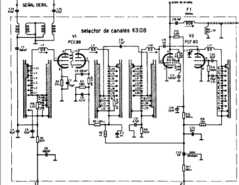 VHF Selector de Canales - Channel Selector / Tuner 43.08; Inter Electrónica, S (ID = 2499856) Adattatore