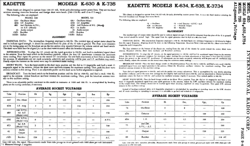Kadette K-735 ; International Radio (ID = 617557) Radio