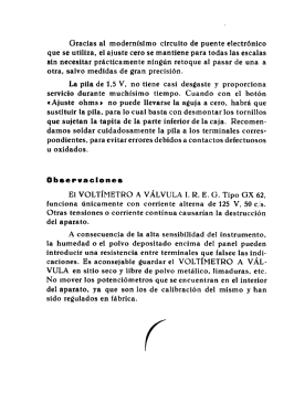 Voltimetro Electronico GX-62; IREG; Instrumentos (ID = 2762822) Equipment