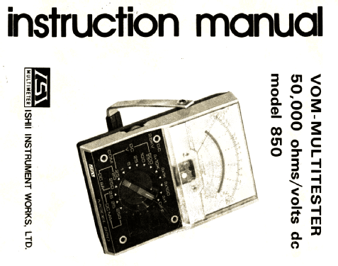 Analog Multimeter 850; ISI Teston; Ishii (ID = 2428310) Equipment