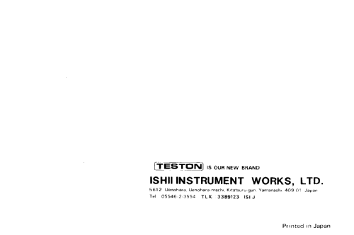 Digital Multimeter DM 3000; ISI Teston; Ishii (ID = 2821959) Equipment