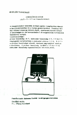 Csengőreduktor - Belltrafo K-25; Iskolai Taneszközök (ID = 2767063) A-courant