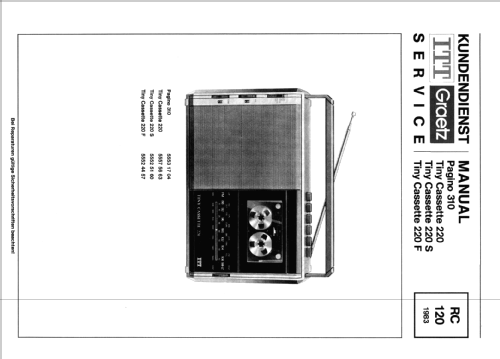 Tiny Cassette 220 55575663; ITT-Graetz (ID = 100557) Radio