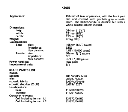 KS655; ITT-KB; Foots Cray, (ID = 2679452) Altavoz-Au