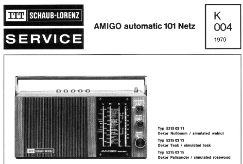 Amigo automatic 101 Netz; ITT Schaub-Lorenz (ID = 531579) Radio