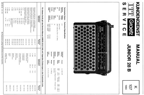 Junior 28B; ITT Schaub-Lorenz (ID = 833472) Radio