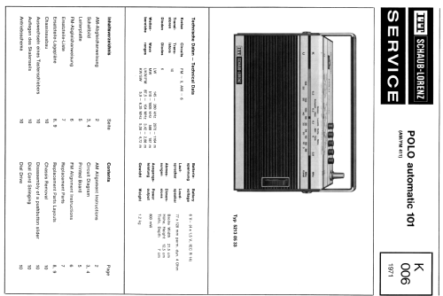 Polo Automatic 101; ITT Schaub-Lorenz (ID = 866692) Radio