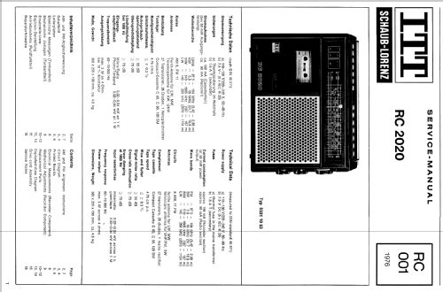 RC2020 53311053; ITT Schaub-Lorenz (ID = 93326) Radio