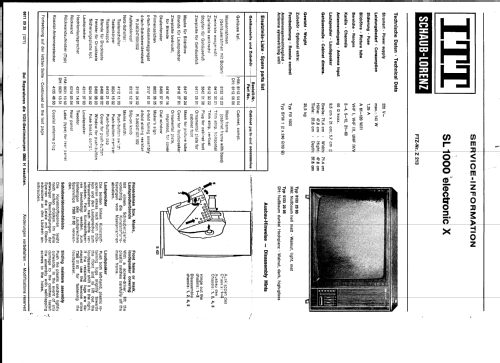 SL 1000 electronic X; ITT Schaub-Lorenz (ID = 2277884) Television