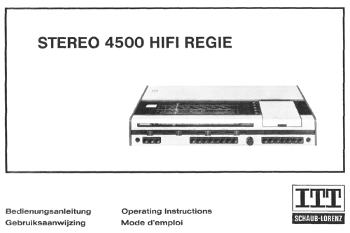 Stereo 4500 HiFi Regie; ITT Schaub-Lorenz (ID = 3049876) Radio