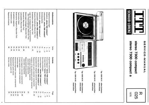 Stereo 7300 Compact ; ITT Schaub-Lorenz (ID = 1944417) Radio
