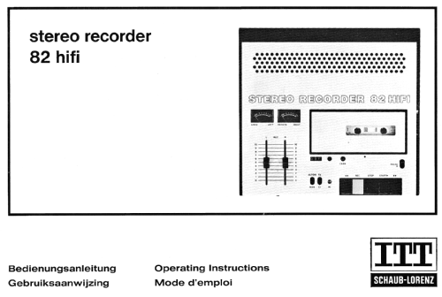 Stereo Recorder 82 HiFi; ITT Schaub-Lorenz (ID = 3049642) Enrég.-R