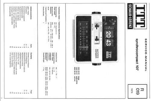 Synchrocompact 107; ITT Schaub-Lorenz (ID = 94564) Radio