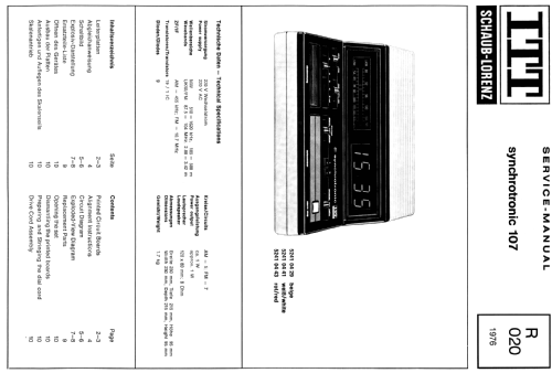 Synchrotronic 107 52410443; ITT Schaub-Lorenz (ID = 93886) Radio