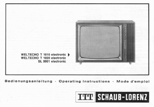 Weltecho T1010 electronic; ITT Schaub-Lorenz (ID = 2736430) Television