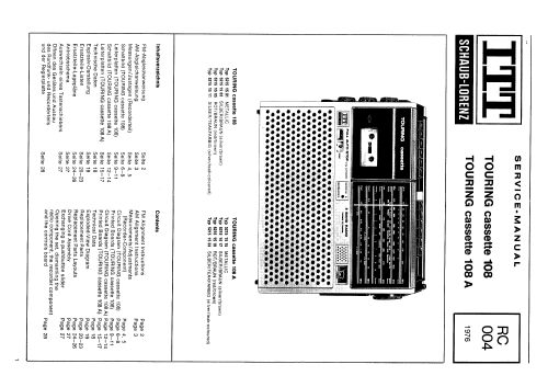 Touring Cassette 108 52151503; ITT Schaub-Lorenz (ID = 88794) Radio