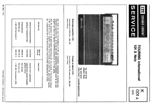 Touring international 101 X Netz 521509-39; ITT Schaub-Lorenz (ID = 2444457) Radio