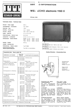 Weltecho electronic 1150 X 5133 27 75, ..77, ..79; Ch= 5861 10 01; ITT Schaub-Lorenz (ID = 3089945) Television