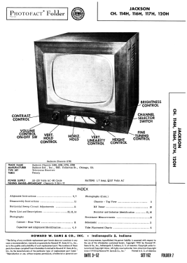 Chassis 114H; Jackson Industries (ID = 3031579) Television