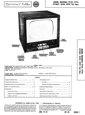 17C9; Jewel Radio Corp.; (ID = 3114893) Television