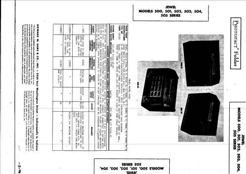 Jewel 500 Series ; Jewel Radio Corp.; (ID = 826766) Radio