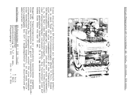 Transistor-NF-Verstärker 324-0004; Görler, J. K.; (ID = 1724117) mod-past25