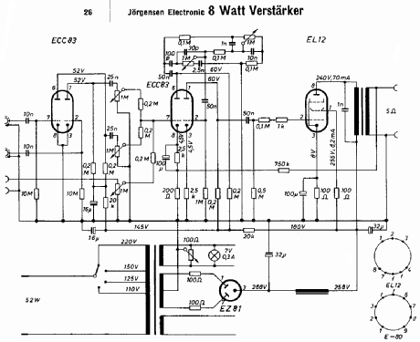 Verstärker 8 Watt ; Jörgensen Electronic (ID = 1697107) Ampl/Mixer