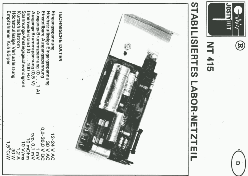 Lab. Power Supply NT415; Josty kit; Malmø, (ID = 2216433) Kit