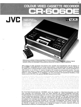 U VCR Recorder CR-6060E; JVC - Victor Company (ID = 3009220) Ton-Bild