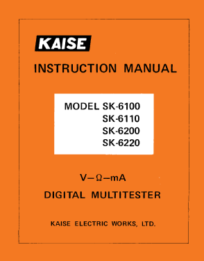 Digital Multitester SK-6100; Kaise Electric Works (ID = 2884023) Equipment