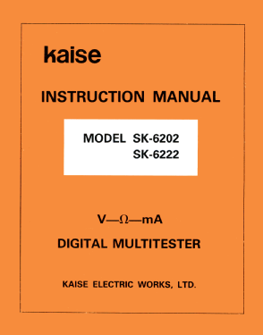 Digital Multitester SK-6202; Kaise Electric Works (ID = 2884080) Equipment