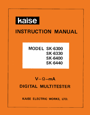 Digital Multitester SK-6440; Kaise Electric Works (ID = 2819241) Equipment