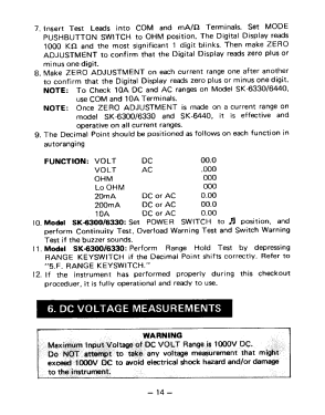 Digital Multitester SK-6440; Kaise Electric Works (ID = 2819256) Equipment