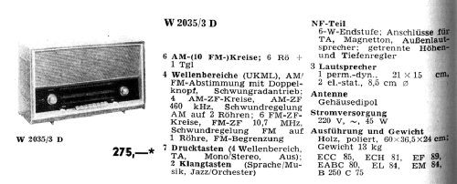 W2035/3D; Kaiser KG, W. bzw. (ID = 25227) Radio