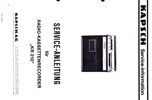 Radio-Recorder KR210; Kapsch & Söhne KS, (ID = 1895104) Radio