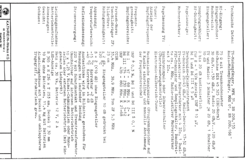 TV/Radio-Meßempfänger MFK31; Kathrein; Rosenheim (ID = 1711580) Equipment