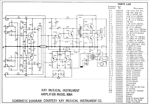 Musical Instrument Amplifier 806A; Kay Musical (ID = 736600) Ampl/Mixer