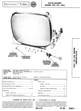 012 Ch= 243; Kaye-Halbert Corp,; (ID = 3055614) Television