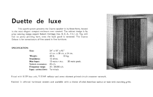 K2 Duette de Luxe ; KEF Electronics; (ID = 2445825) Parlante