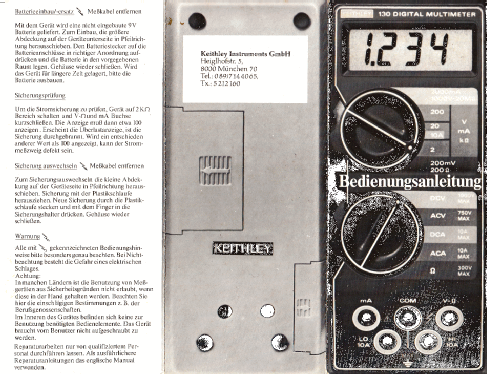 Digital Multimeter 130; Keithley Instruments (ID = 2019120) Equipment